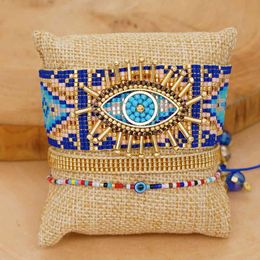 Go2boho MIYUKI Bracelet For Women Pulseras Mujer Boho Summer Jewellery Turkish Evil Eye Bracelets Femme Glass Beads Armband