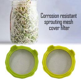 Planters & Pots Sprouting Lid Grade Mesh Sprout Cover Kit Seed Growing Germination Vegetable Silicone Sealing Ring For Mason Jar