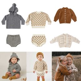 Baby Sweaters Autumn Winter Toddler Boys Girls Knit Cardigan Children Vintage Knitting Coat Kids Boutique Clothes Set 210615