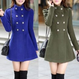 Women's Wool & Blends Office Autumn Cashmere Plaid Winter Coats For Tweed Overcoat Women Korean Blend Elegant Coat