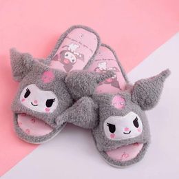 Open Toes Slippers Girl Women Cute Animal Kawaii Cartoon Japanese Style Female Non-slip Home Decoration Pink Blue