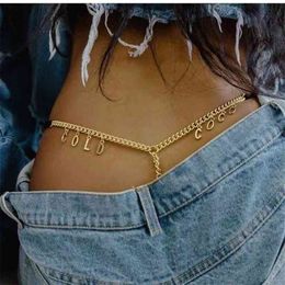 2021 Summer Sexy Personalised Name Belly Waist Stainless Steel Chains for Women Body Chain Jewellery Custom Letters Thong Panties