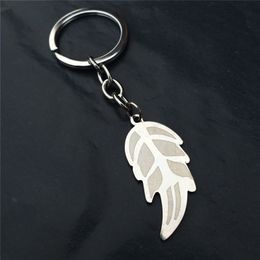 Leaf Keyring Stainless Steel Keychain Men Women Unisex Jewellery 12 pcs/lot Whole