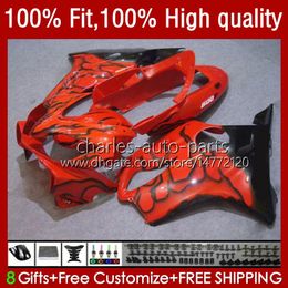 OEM Fairings For HONDA CBR600F4i CBR 600F4i 600 F4i FS CC F4 i 2004-2007 55No.140 CBR600FS CBR600 F4i 04 05 06 07 600CC 2004 2005 2006 2007 Injection Mould Black Flames Kit