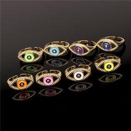 2021 Gold Twisted Chunky Rings for Women Vintage Boho Crystal Evil Eye Rings Female Threads Yin Yang Ring Minimalist Jewelry