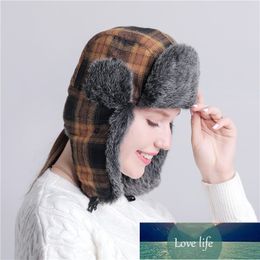 hat Winter New Bomber hat For Men Women Thicker Plaid Russian Ushanka Snow Ski Hat Warm Trapper Earflap Factory price expert design Quality Latest Style