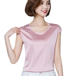 Women Satin Blouse Summer Ladies Pink Tops Womens Shirts Blouses Plus Size M-4xl Batting Sleeve Clothes Blusas Femininasxxl xxxl