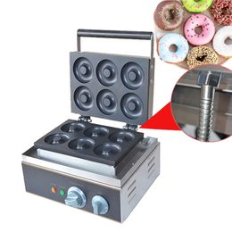 Commercial Donut Machine 110V/220V Nonstick Waffle Electric 6 Holes Doughnut Baker Donut Maker