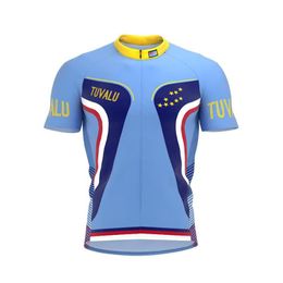 Racing Jackets 2021 Tuvalu More Style Men Classic Cycling Team Short Sleeved Bike Road Mountain Clothing Outdoor Jersey