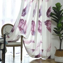 Curtain & Drapes Europe Style Purple 3D Curtains For Living Room Kids Decoration Digital Printed Feather Bedroom Patterns Window