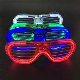 4 Colour Fashion Shutters Shape LED Flashing Glasses Light up kids toys christmas Party Supplies Decoration glowing