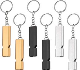 Fashion Sport Double tube Whistle keychain out door mountaineering camping Whistle-keychain bag hangs wholesale