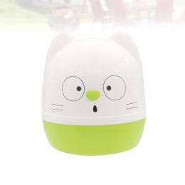 Toilet Paper Holders 1pc Roll Storage Container Holder Cartoon Tissue Box Plastic Round Shape For Home (White + Green)