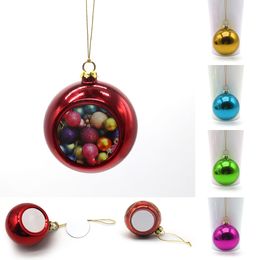 Sublimation Blanks 6cm Christmas Ball Decorations Transfer Printing Heat Press DIY Gifts Craft Xmas Tree Ornament w-00853