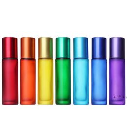 High Quality Blue/Green/Pink/Black/Amber Mini 10ml ROLL ON GLASS BOTTLE For Fragrances ESSENTIAL OILS Stainless Steel Roller Ball LLE11686