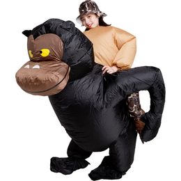 Mascot doll costume Adult Animal Riding Orangutans Carrying Man Inflatable Costumes Halloween Cartoon Mascot Party Role Play Dress Up Outfi