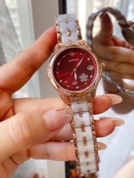 luxury brand 35mm ladies automatic mechanical watch new stainless steel geometric flower wristwatch female ceramic strap clock