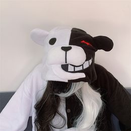 -Yeskigu monokuma kigurumis взрослых onseie аниме медведь комбинезон пижама черный белый живот животных наряд женщины мужская вечеринка костюм зима в целом