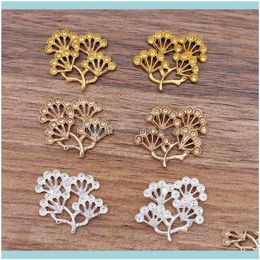 Headbands Jewelrymibrow 20Pcs/Lot 25Mm Handmade 3 Colours Pine Leaves Clip Barrettes For Women Wedding Hair Jewellery Making Aessories Drop Del