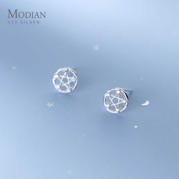 Simple Twinkling Zircon Starshine Anti-Allergy 925 Sterling Silver Stud Earrings for Women Korea Style Fine Jewelry 210707
