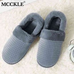 MCCKLE Women Winter Slippers Home Shoes Ladies Warm Plush Indoor Casual Flats Couple Shoe Comfort New Female Footwear Plus Size K722