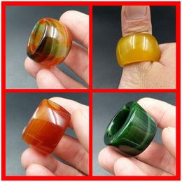 Brazilian Natural texture wrapped Ring Moss Agate Chalcedony Love men women Rings natural stone Jewellery