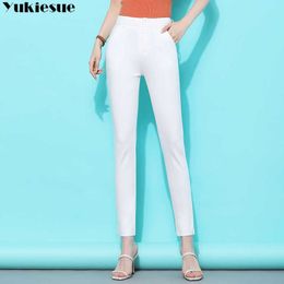 streetwear summer skinny women's pants female high waist elastic pencil capris for women trousers woman Plus size 210608