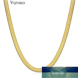 Width 4mm Stainless Steel Flat Necklace Gold Snake Chain Women Men Gift Jewellery Various Length Factory price expert design Quality Latest Style Original Status