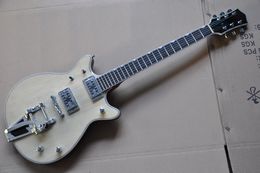 Factory custom Natural wood Colour Electric Guitar, Chrome Hardware,Rosewood fingerboard,Maple neck,Tremolo system,Provide Customised services