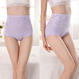 Women's Panties Breathable Cotton Underwear Women Fashion Floral Print Body Shaper High Waist Briefs Female Comfort Big Size Underpants
