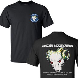 New Summer Fashion Men Short Sleeve Cotton T Shirt Vfa83 Rampagers Squadron United States Navy T-shirts XS-3xl Tees Tops C0413