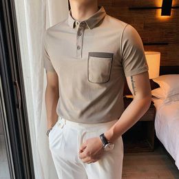 Summer Men Polo Shirt Casual Business Formal Polo Shirt Short Sleeve Slim Polo Homme Korean Version Streetwear Tops Men Clothes 210527