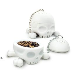 Skull crossbones Tea Infuser Silicone Strainer Loose Leaf Tea Filter Tea Lover cup coffee mug creative gift party supplies RRA11572