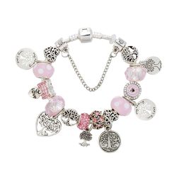 Strands tree of Life family pendant bracelet big hole beads Diy accessories wholesale