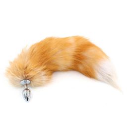 NXY Cockrings Anal sex toys SAIXS Fox Tail Plug With Big Real Metal Butt Couple Sex Toys Erotic Cosplay Toy Drop Shipping 1123 1124