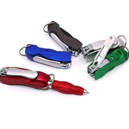 Creative stationery nail clipper ball point mini folding tool Keychain function Multi Function Pens