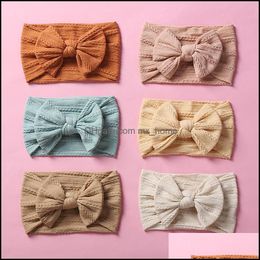 Hair Accessories Baby, Kids & Maternity Baby Girls Headband Solid Girl Knotted Tiara Wide Brim Headbands Bow Nylon Jacquard Hairband Candy C