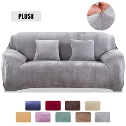 Plush Thicken Sofa Cover All-inclusive Couch Elastic Universal Sectional Corner Slipcover for Living Room 1/2/3/4 Seater 220302