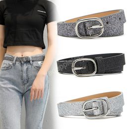 Female Fashion Square Buckle Waist Belt Metal Buckle Casual PU Leather Belt Clothes Accessories for Women Bling Waistband