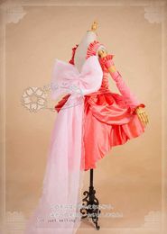 Anime Chobits Chi Cosplay Costumes Angel Cute Pink Formal Dress Full Set Cocktail Party Role Play Clothing Custom-Make Any Size Y0913