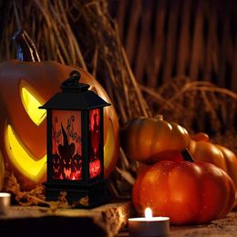 Party Decoration Halloween Theme LED Candle Light Retro Four-Corner Lantern Hanging Ornament For Home Garden Courtyard 2021ing