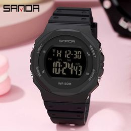 SANDA Fashion Dress Sport Watch For Girl Luxury LED Digital Watches Women's Wristwatch Top Brand Watches Stopwatch Clock G1022