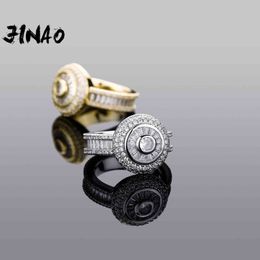 JINAO 2021 Rectangular Zircon Men's High Quality Personality Iced Out AAA+ CZ Ring Jewellery For Gift