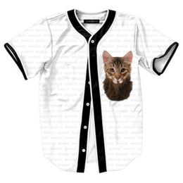 Baseball Jersey Men Stripe Short Sleeve Street Shirts Black White Sport Shirt YAS1001