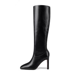 Women Knee Boots Sexy Pointed Toe High Heel Winter Shoes Woman Fashion Long Boot Daily Office Lady Footwear Size 34-43