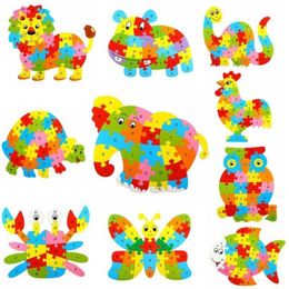 2021 26 Patterns Wooden Animal Alphabet Early Learning Puzzle Jigsaw For Kids baby Educational Learing Intelligent Toys