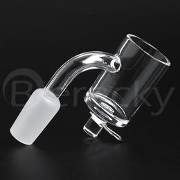 Beracky 25mmOD Flat Top Smoking Quartz Enail Banger With Metal Clip 2mm wall 10mm 14mm 18mm E Nails For Glass Water Pipes Rigs