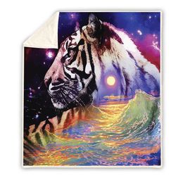 TOP QUAILTY 3D Blanket Animal Design Horse Soft Worm for Beds Sofa Plaid Fabric Air Conditioning Travel