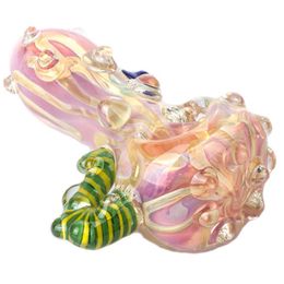 Cool Pyrex Thick Glass Pipes Handmade Dry Herb Tobacco Bong Handpipe Oil Rigs Innovative Design Luxury Decoration Smoking Holder DHL