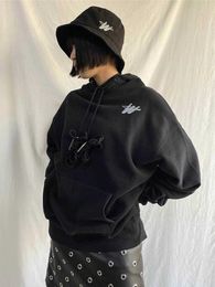 2023 Hot Sale Men's Hoodies WE11DONE string hooded black white men women loose and velvet Yiyang Qianxi.